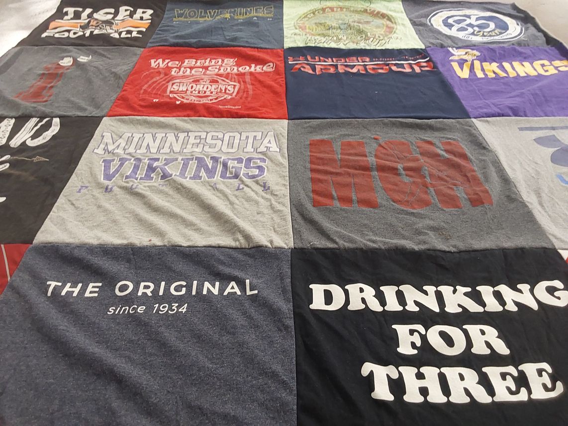 T-shirt quilt featuring minnesota vikings football by Nicole from OH