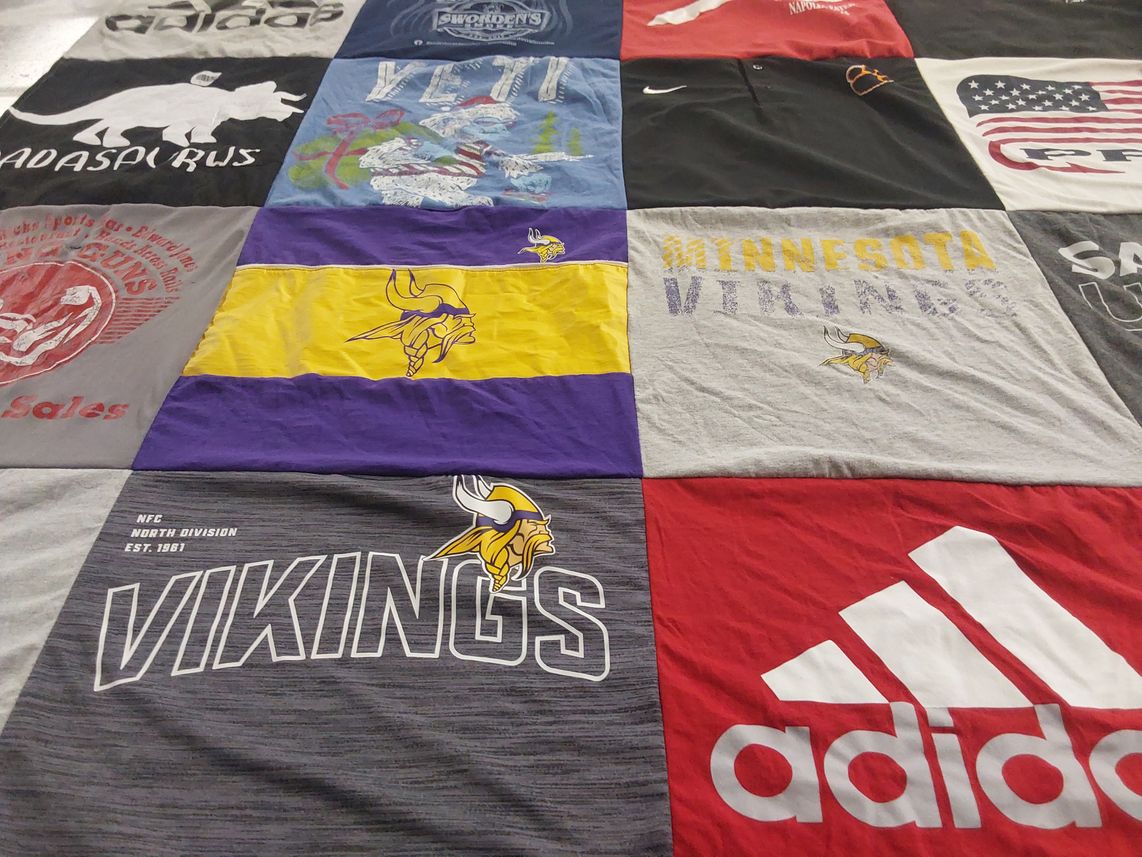 T-shirt quilt featuring minnesota vikings by Nicole from OH