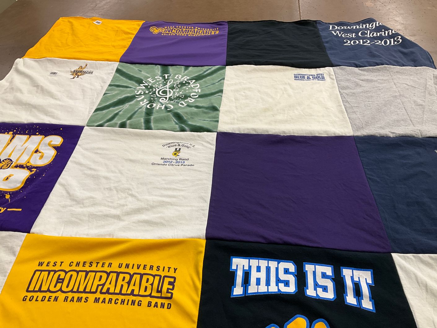 T-shirt quilt from west chester university by Georgia from PA