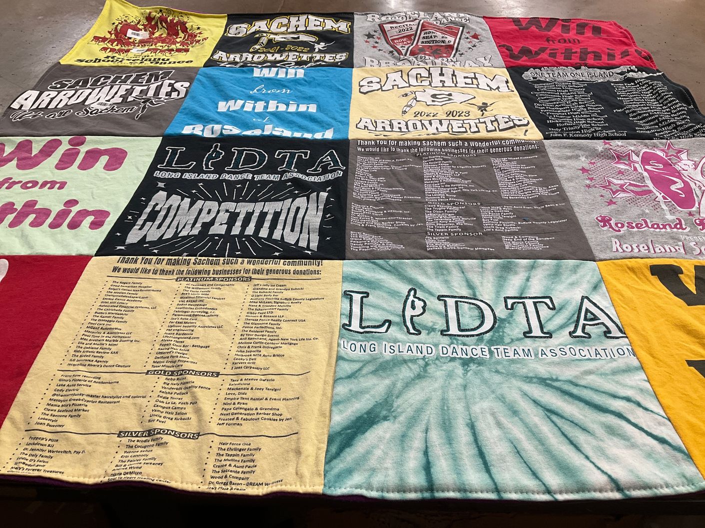 T-shirt quilt featuring sachem arrowettes by Jill from NY