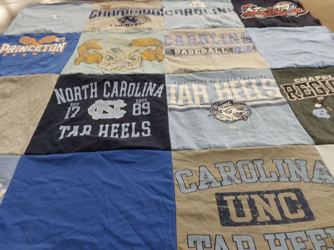 T-shirt quilt featuring north carolina tar heels by Barbara from NC