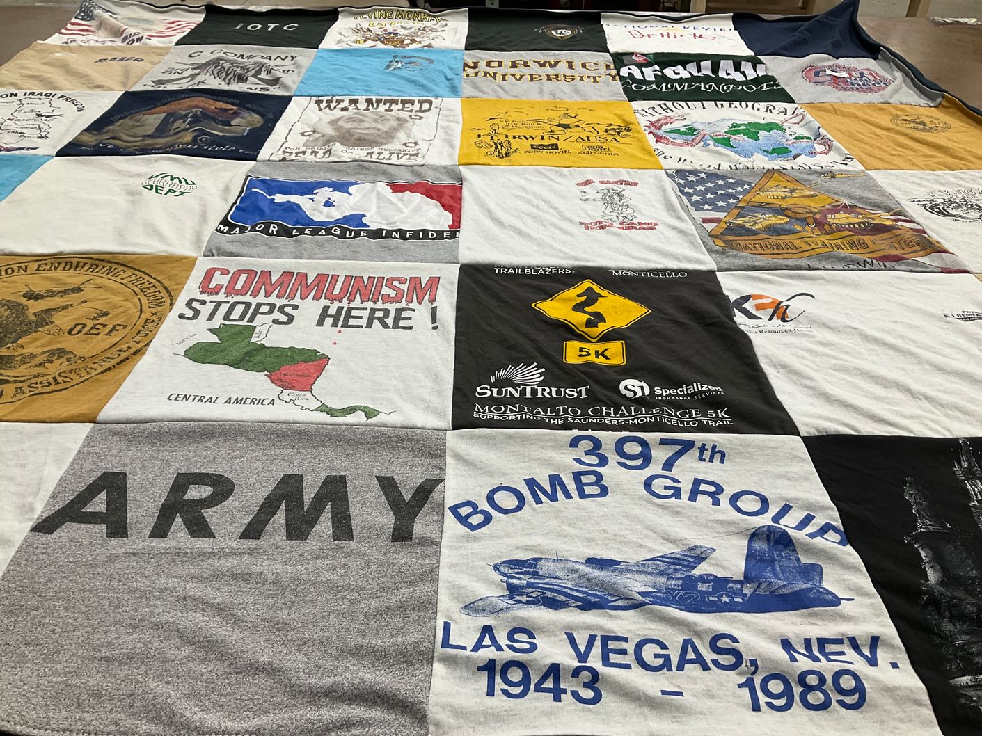 T-shirt quilt from norwich university by Erica from MA