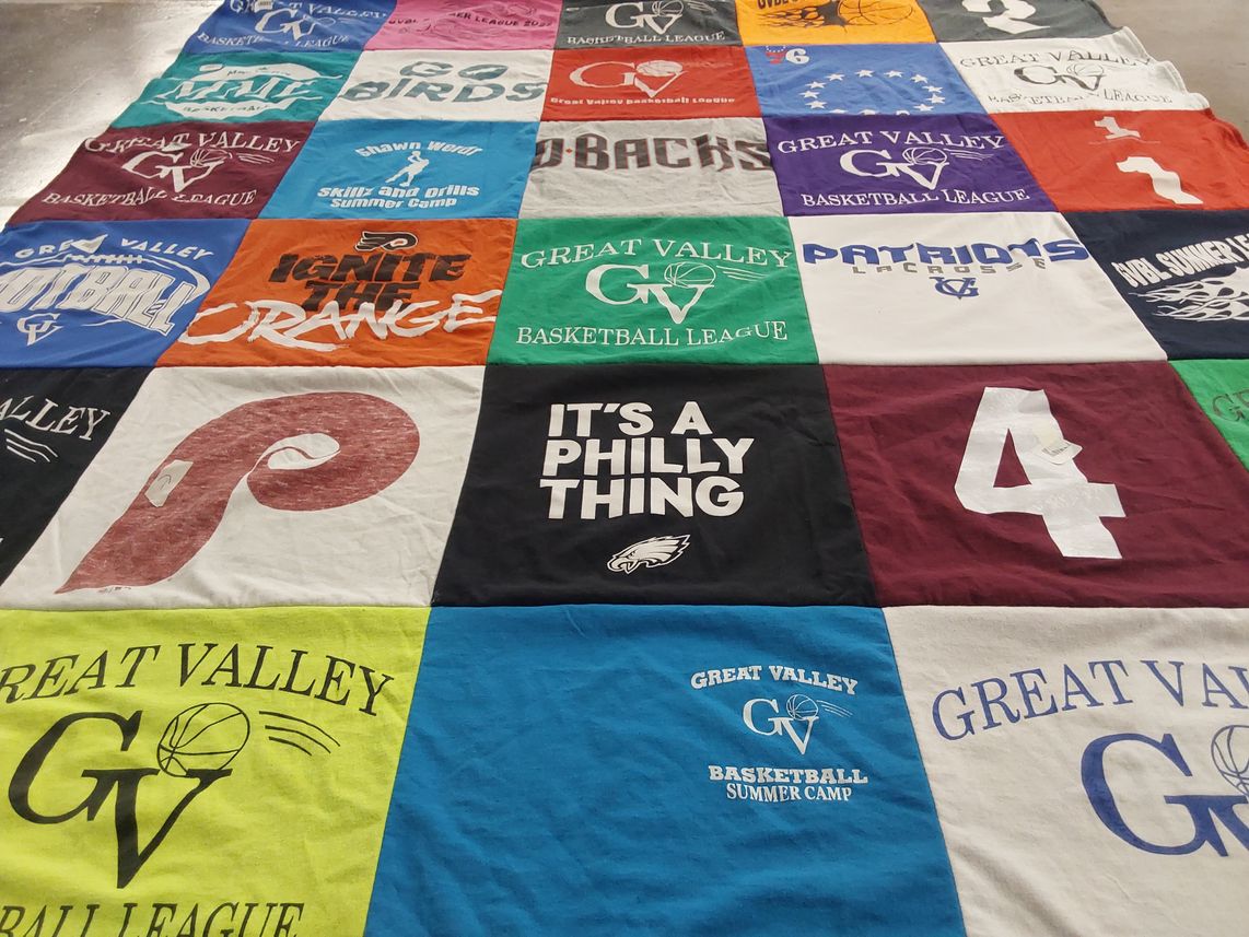 T-shirt quilt from great valley high school by Bridgette from PA