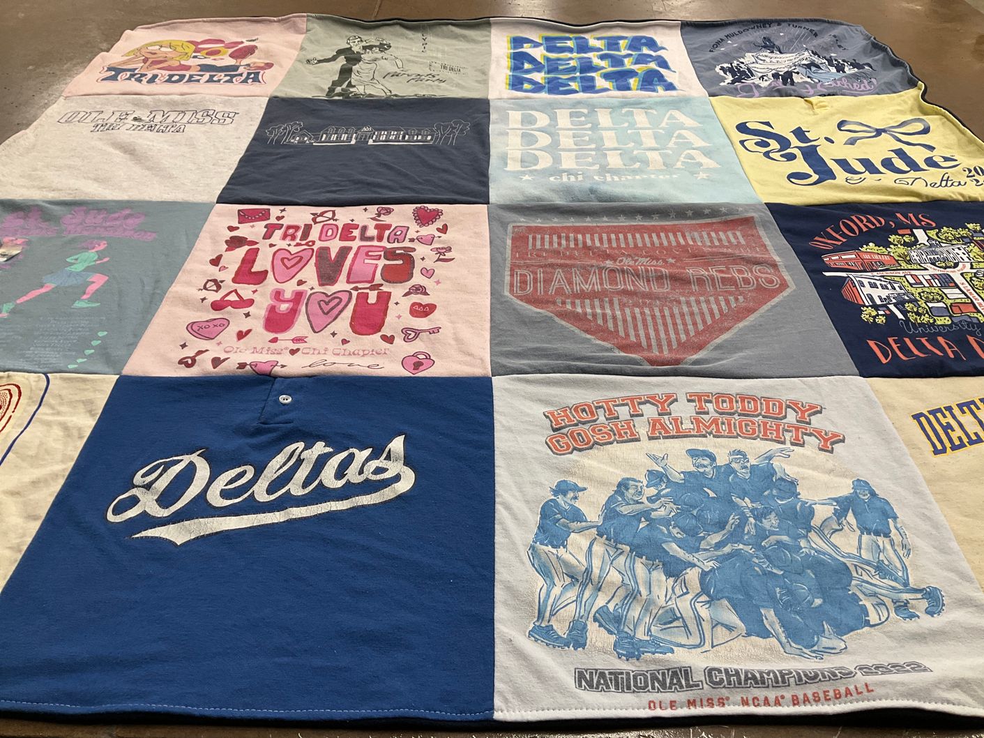 T-shirt quilt featuring ole miss baseball by Katherine from TX