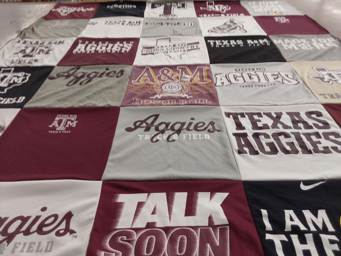 T-shirt quilt featuring texas a&m track and field by Brooke from TX