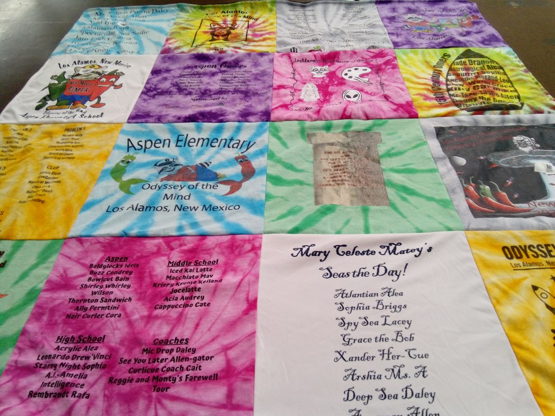 T-shirt quilt from aspen elementary school by Victoria from MN
