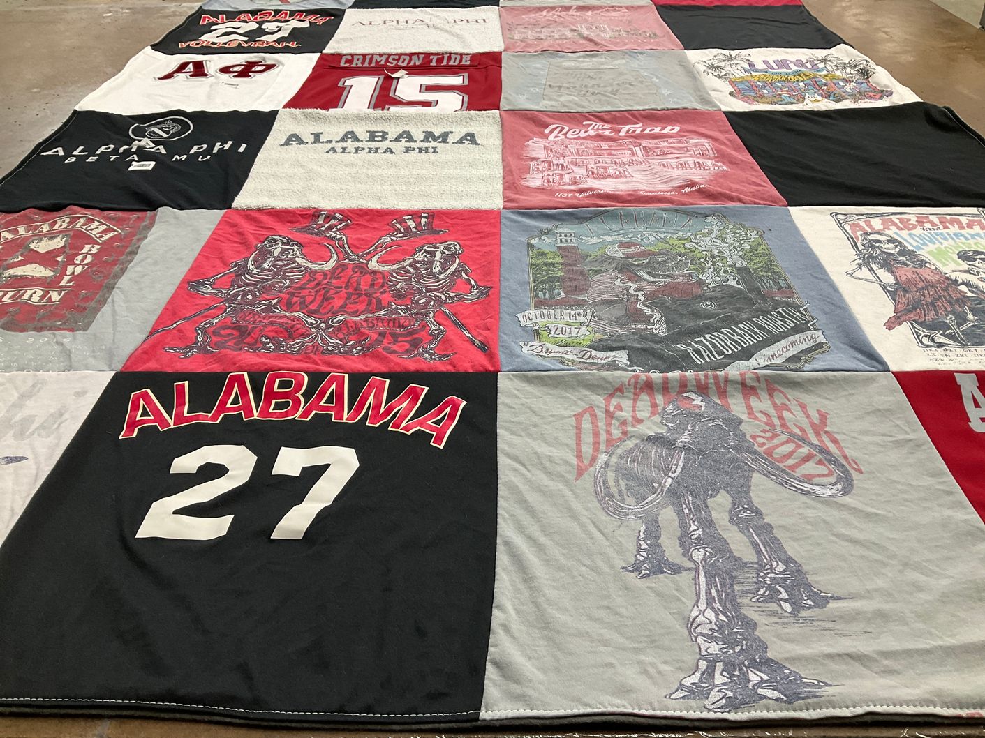 T-shirt quilt from university of alabama by Jennifer from FL