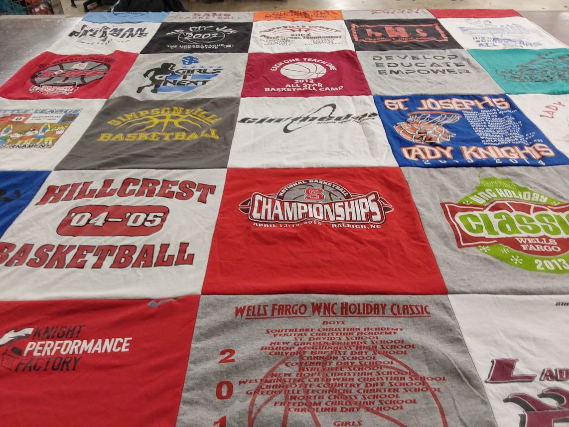 T-shirt quilt featuring hillcrest basketball, st joseph's lady knights by Grace from SC