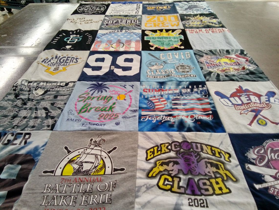 T-shirt quilt featuring webster thomas high school, webster schroeder high school by Lynn from NY