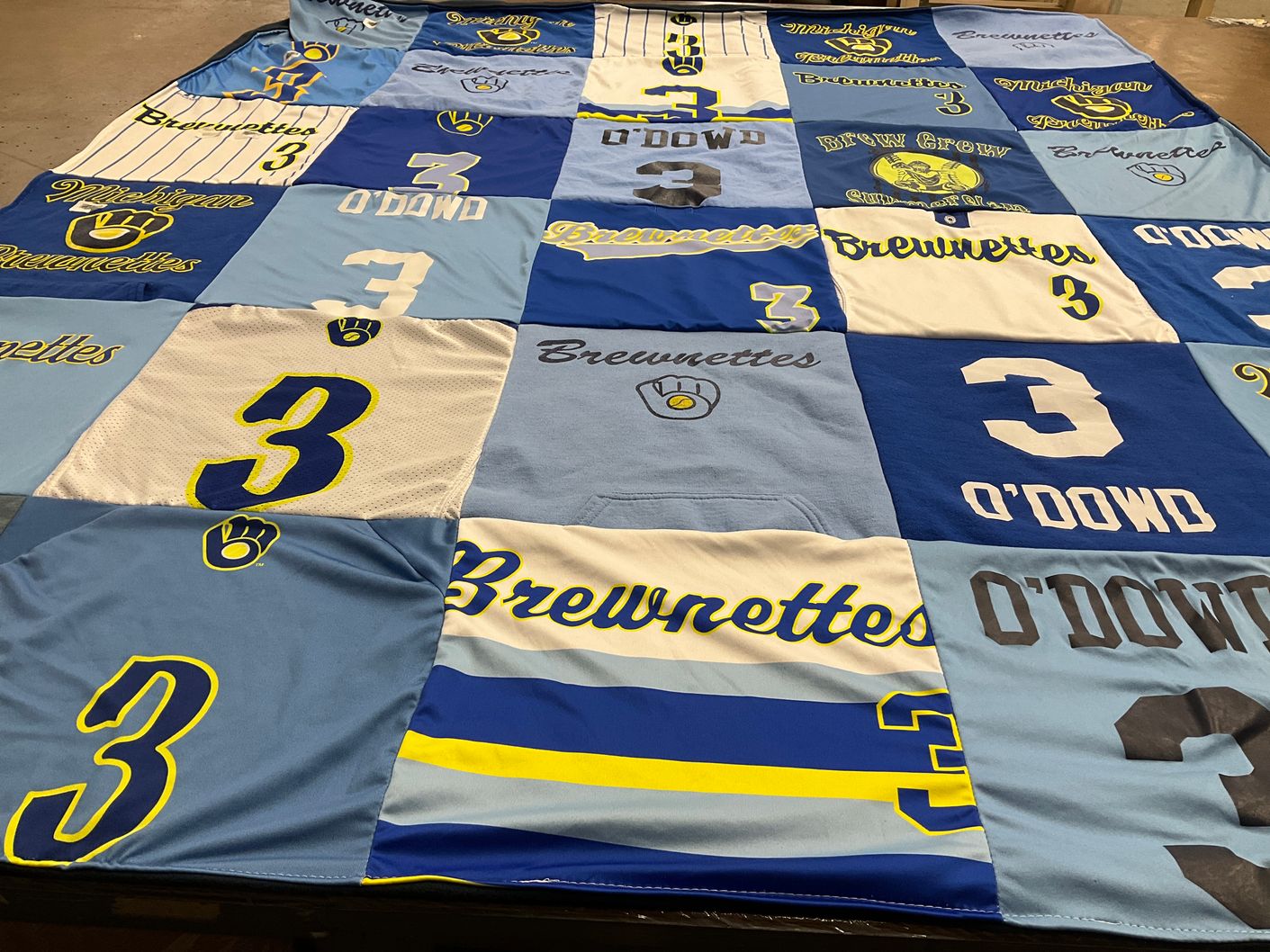 T-shirt quilt featuring brewnettes by MEGAN from MI