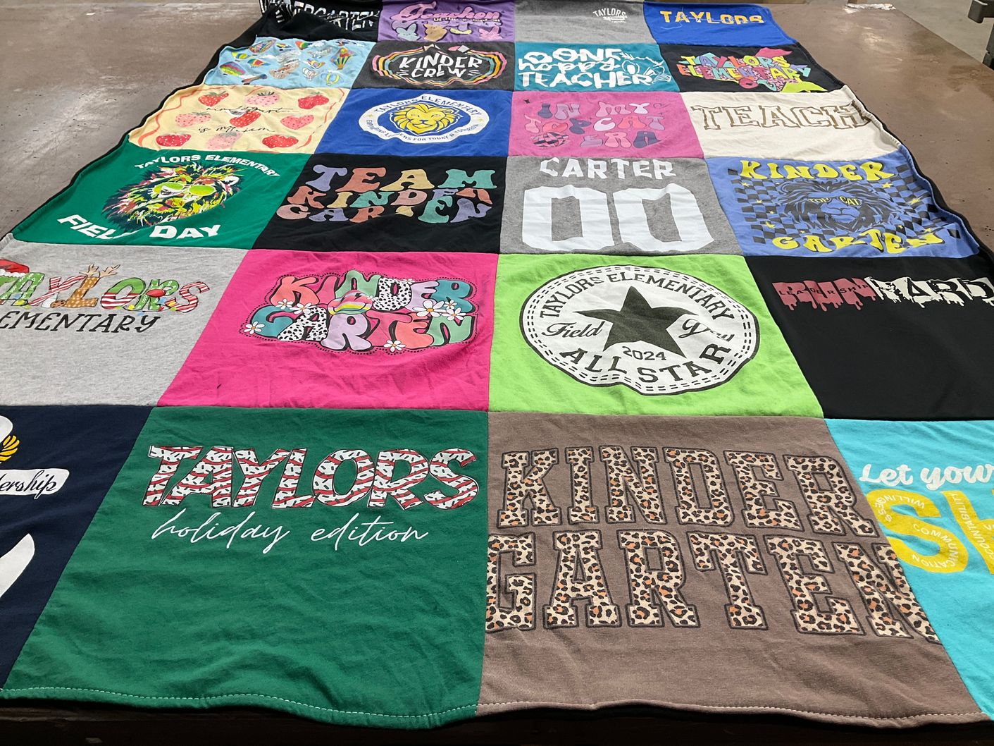 T-shirt quilt from taylor's elementary school by Emily from SC