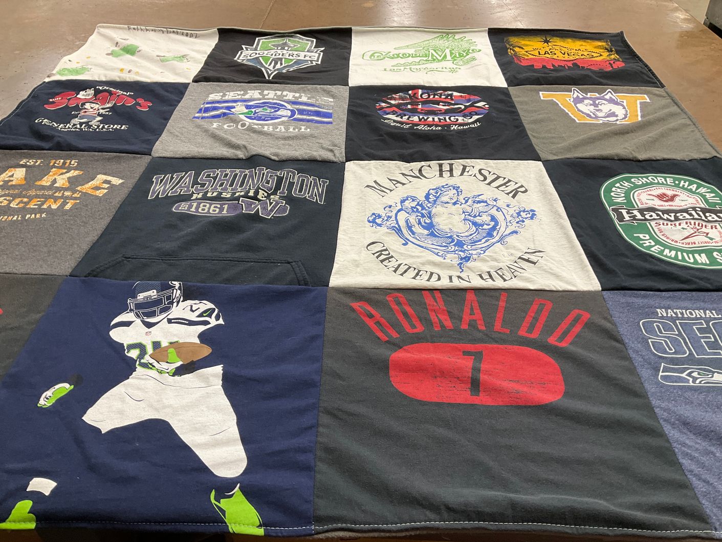 T-shirt quilt featuring seattle seahawks by Jill from WA