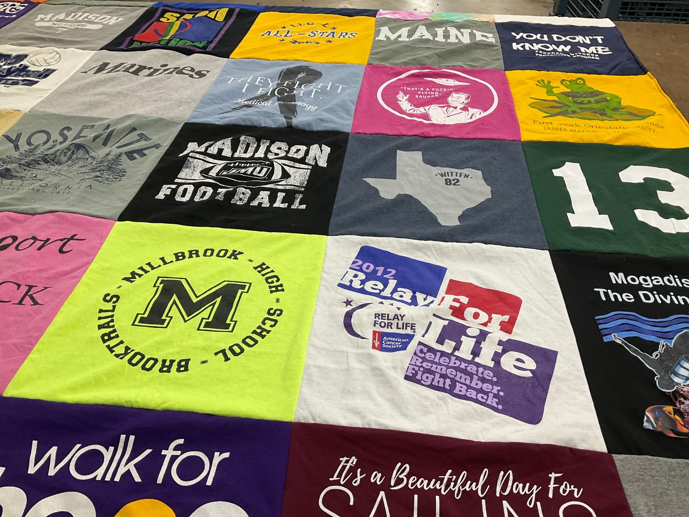 T-shirt quilt featuring madison football by Samantha from VA