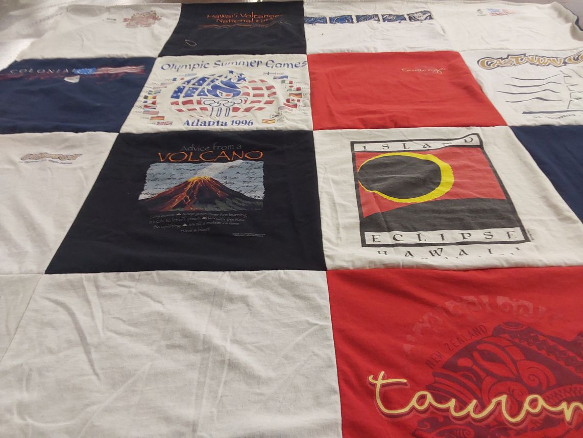 T-shirt quilt with travel, nature themes by Roberto from NJ