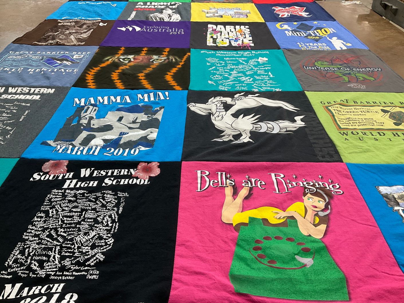 T-shirt quilt from south western high school by STEFANIE from IN