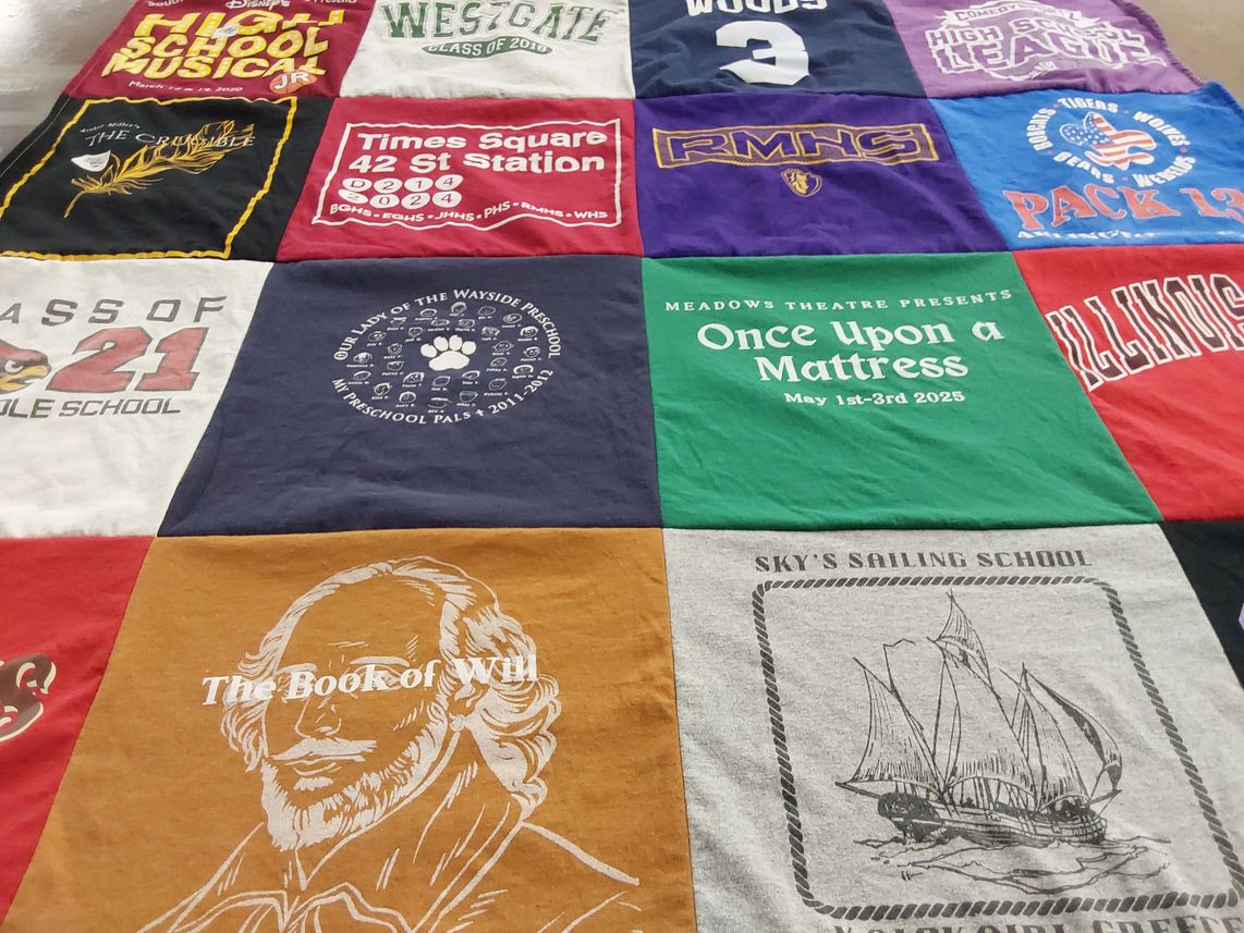 T-shirt quilt from westgate elementary school, joyful preschool by ALISON from IL