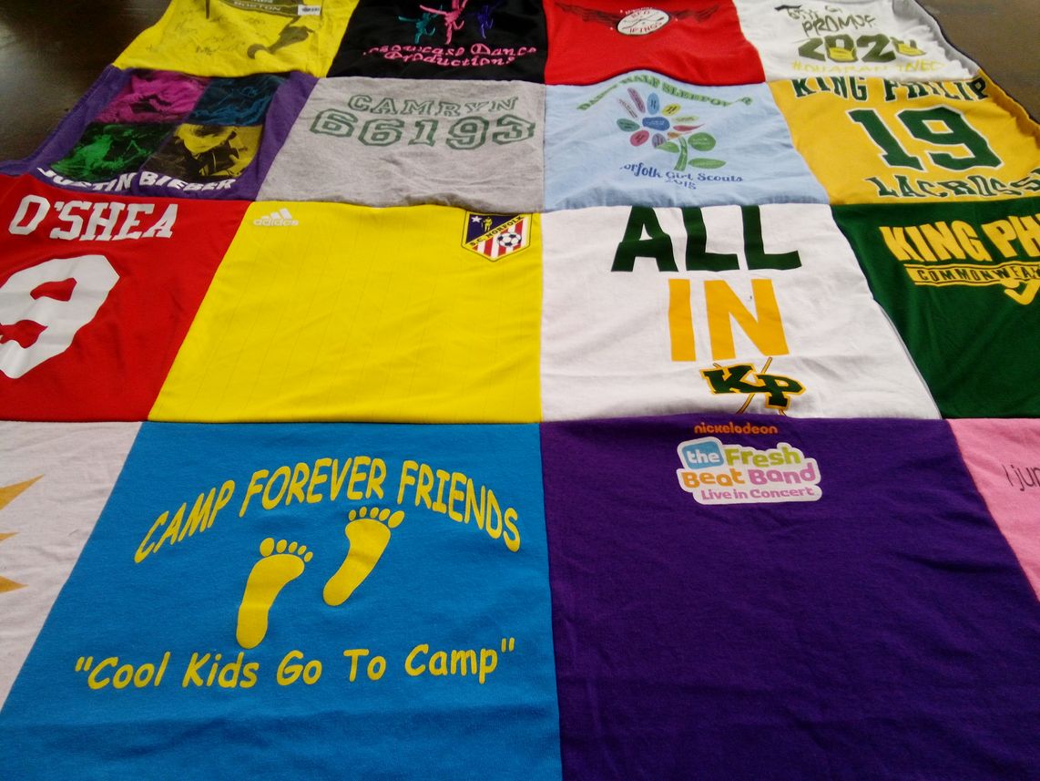 T-shirt quilt from king philip high school by Colleen from MA