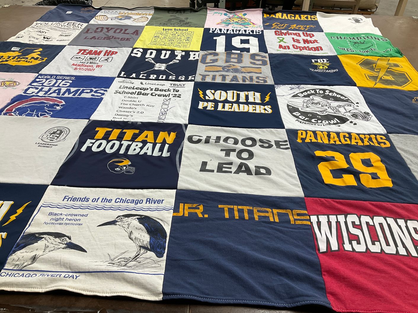 T-shirt quilt featuring titan football, south titans by Olga from IL