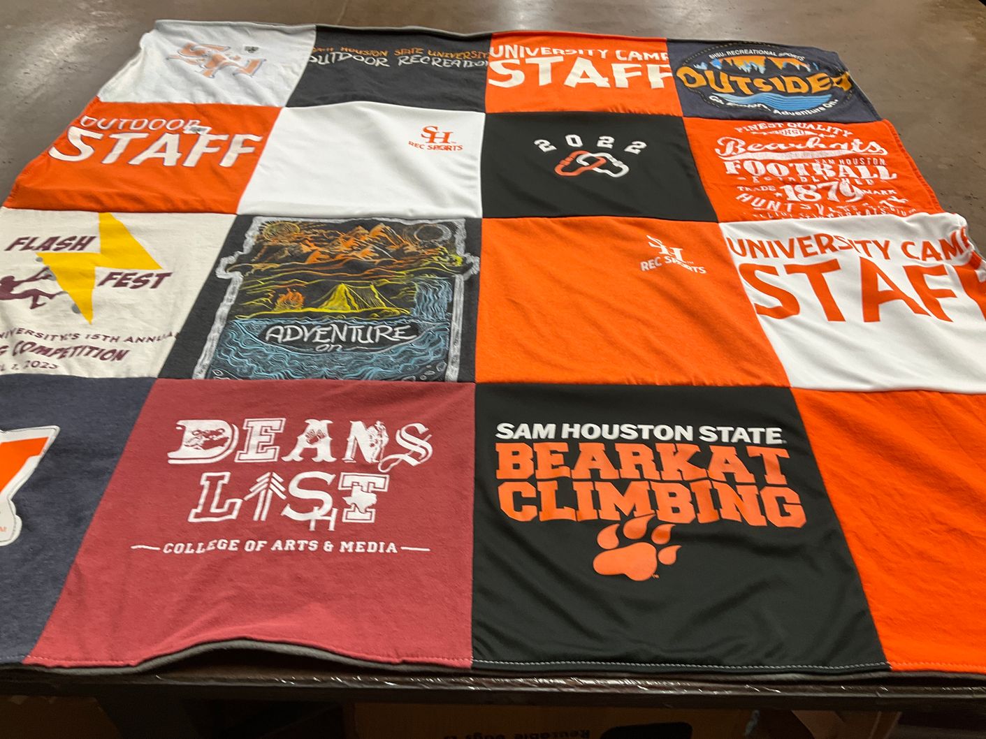 T-shirt quilt from sam houston state university by Elly from TX