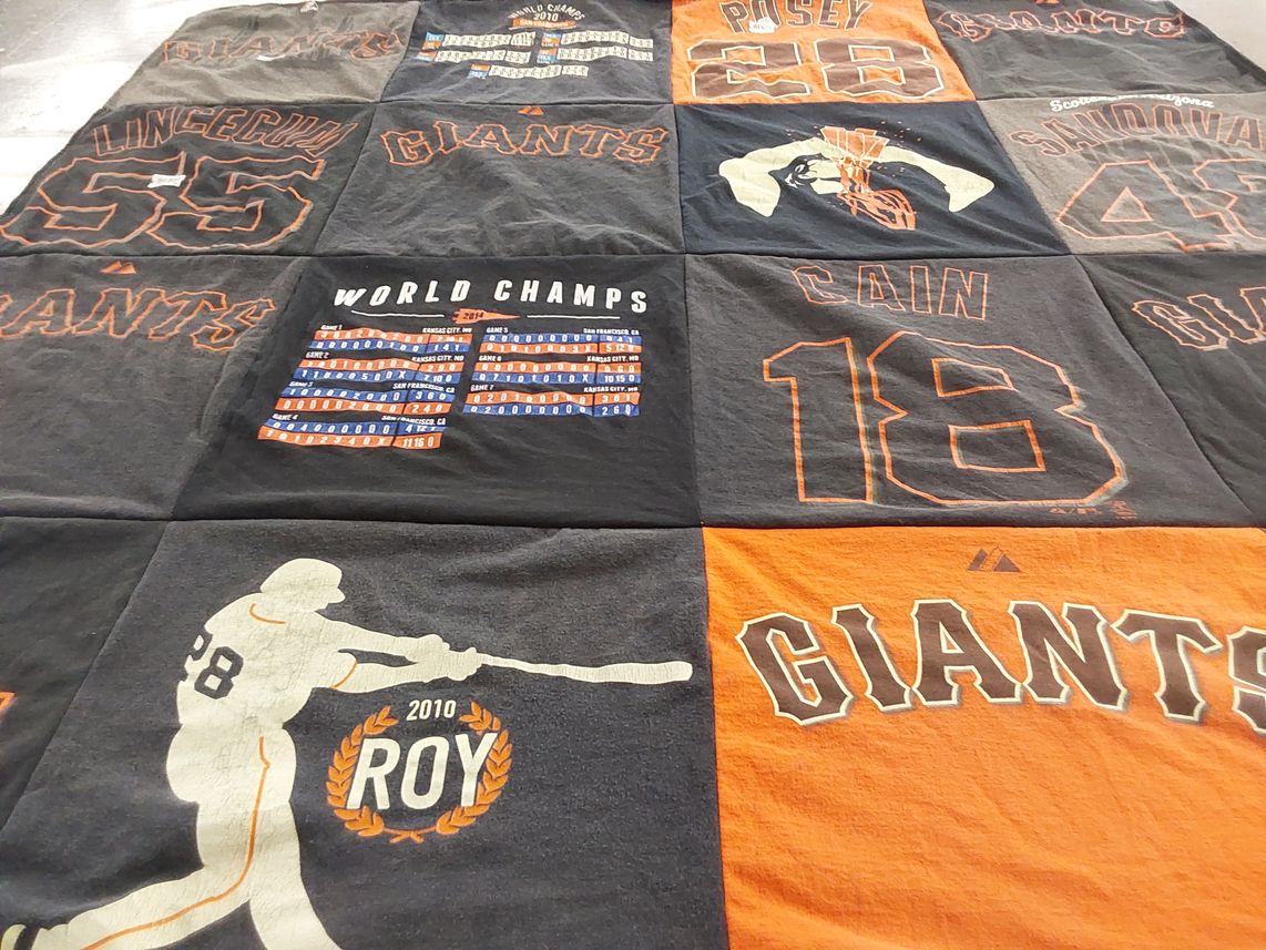 T-shirt quilt featuring san francisco giants by Matthew from CA