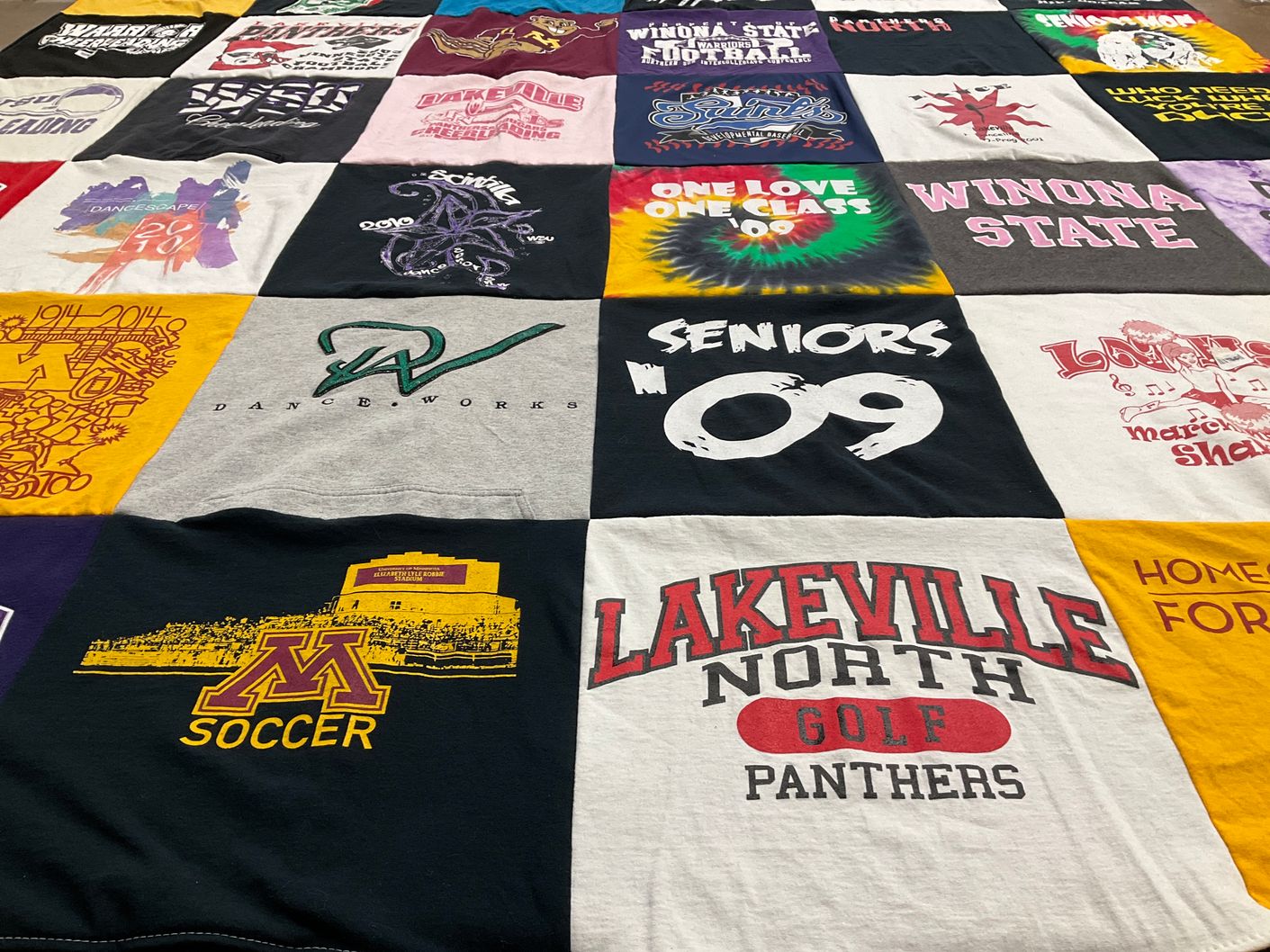 T-shirt quilt featuring lakeville north panthers soccer by Jean from OR