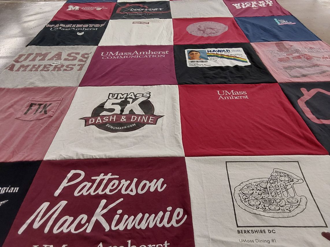 T-shirt quilt from university of massachusetts amherst by Heather from MA