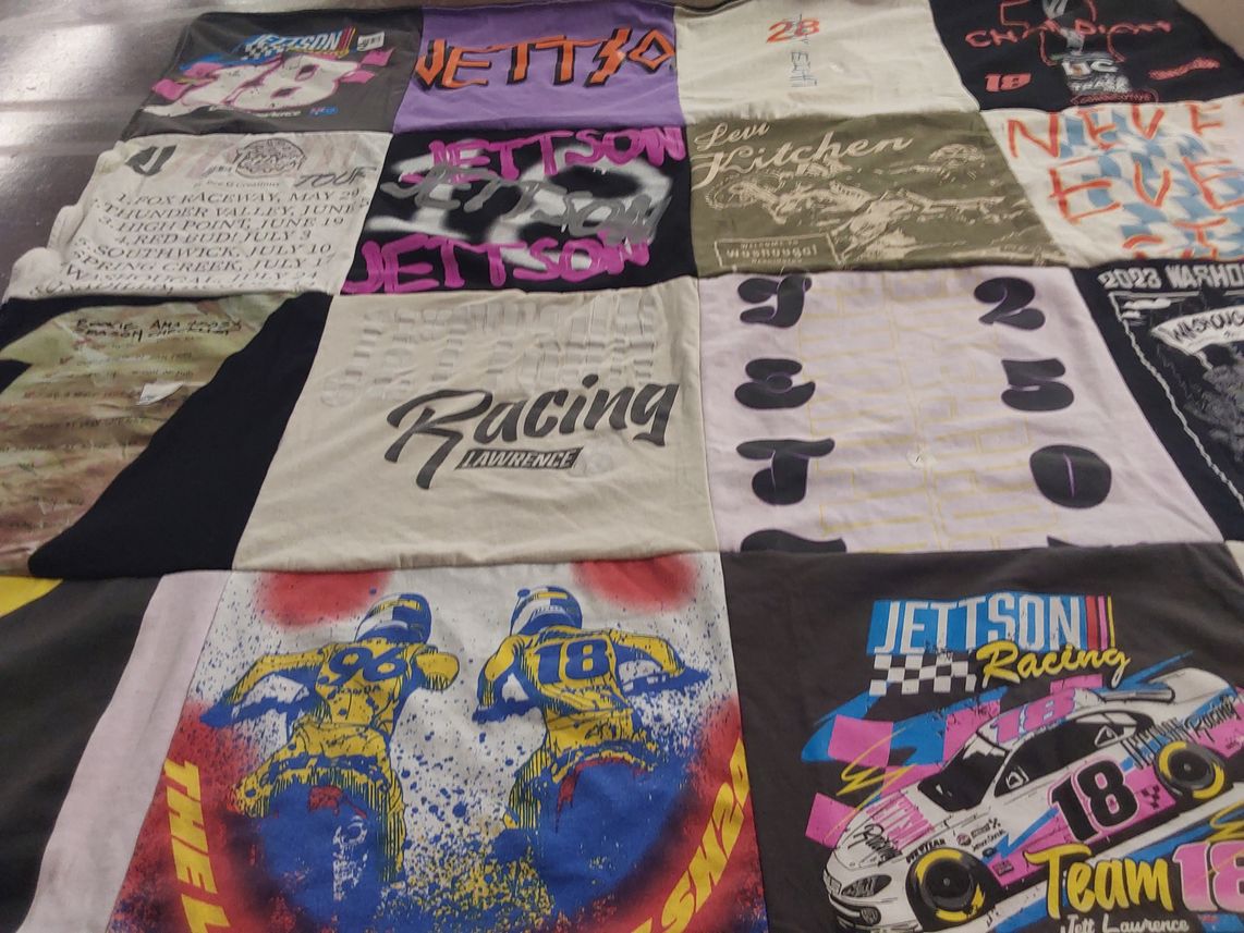 T-shirt quilt with racing themes by courtney from WA