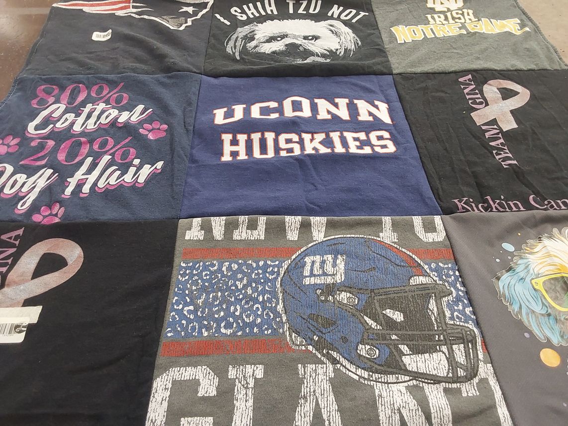 T-shirt quilt featuring new york giants by Phyllis from MA