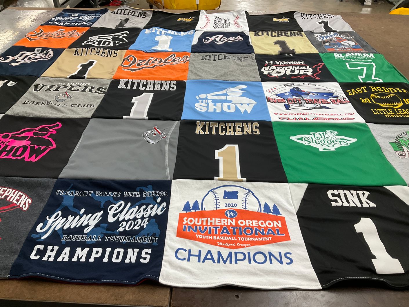 T-shirt quilt featuring redding vipers by Nicole from CA