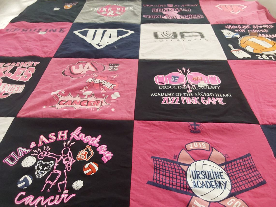 T-shirt quilt from ursuline academy by Joseph from LA