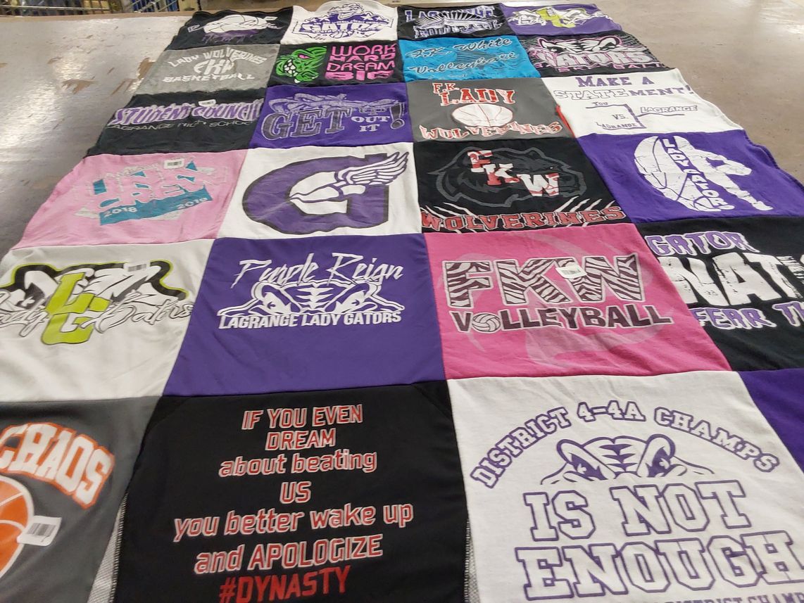 T-shirt quilt featuring lagrange lady gators, lady wolverines by Maddi from LA