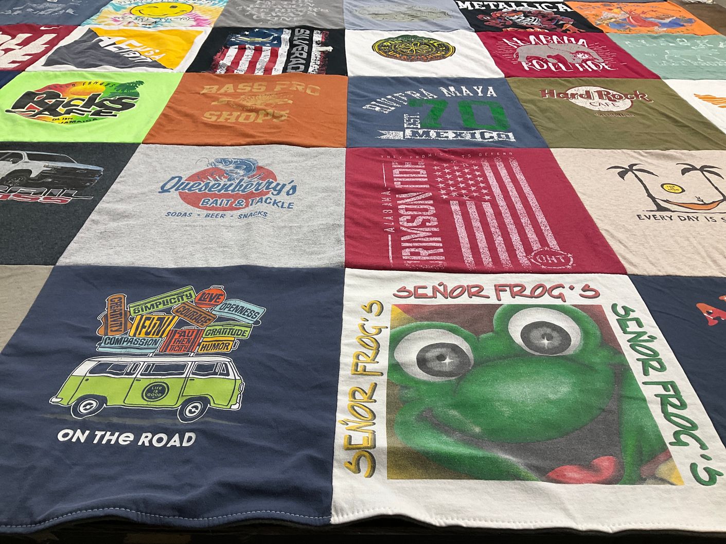 T-shirt quilt with music, food themes by Charles from VA