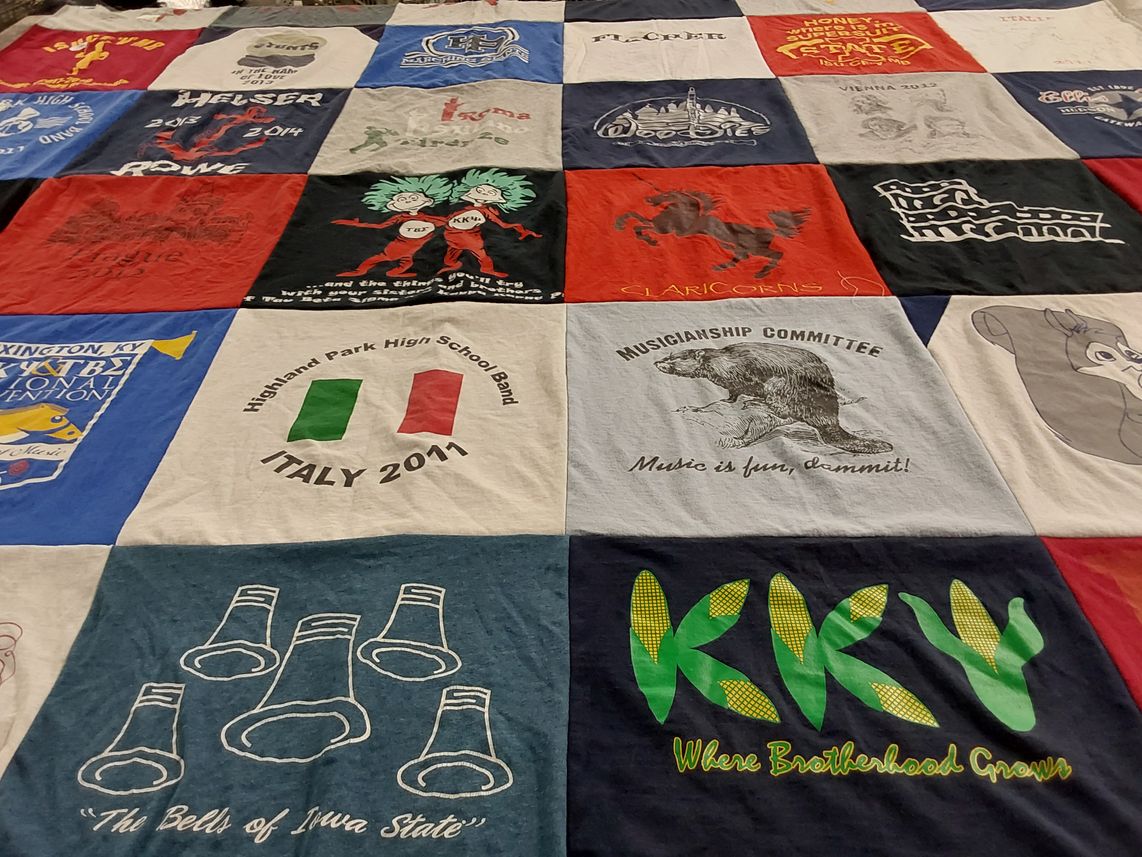 T-shirt quilt from highland park high school by Alyson from IL