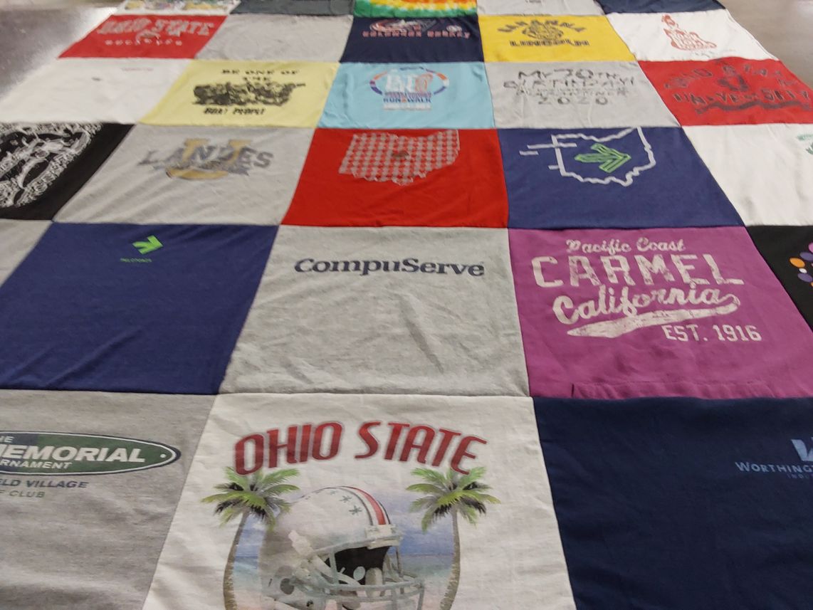 T-shirt quilt from ohio state university by Kathy from OH