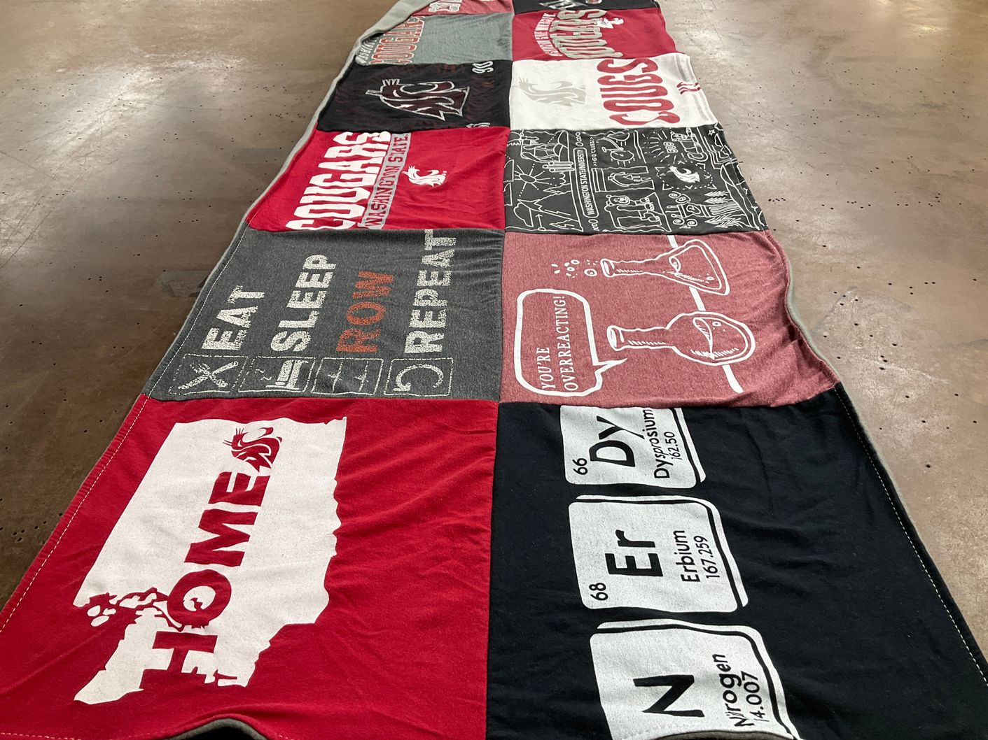 T-shirt quilt featuring washington state cougars by Jennifer from WA