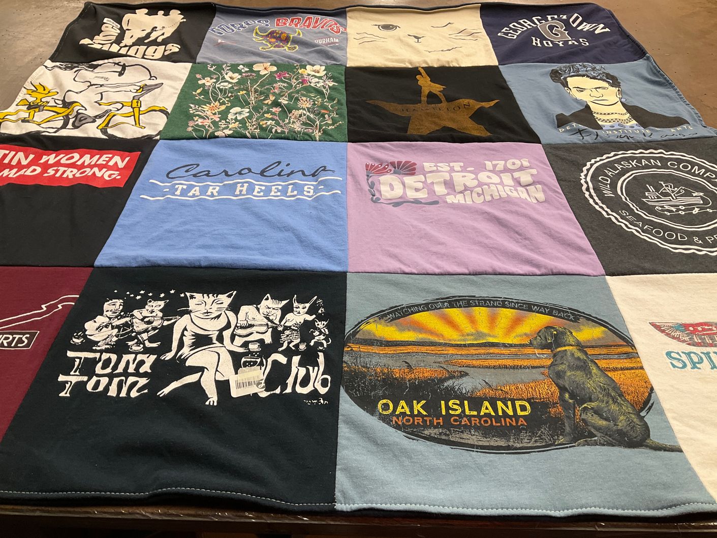 T-shirt quilt from georgetown university, university of north carolina at chapel hill by Raquel from NC