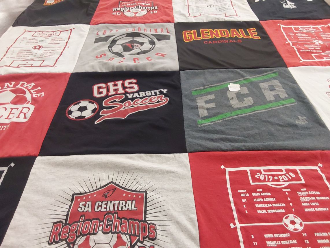 T-shirt quilt featuring glendale high school soccer, san dale soccer by Stacey from MI