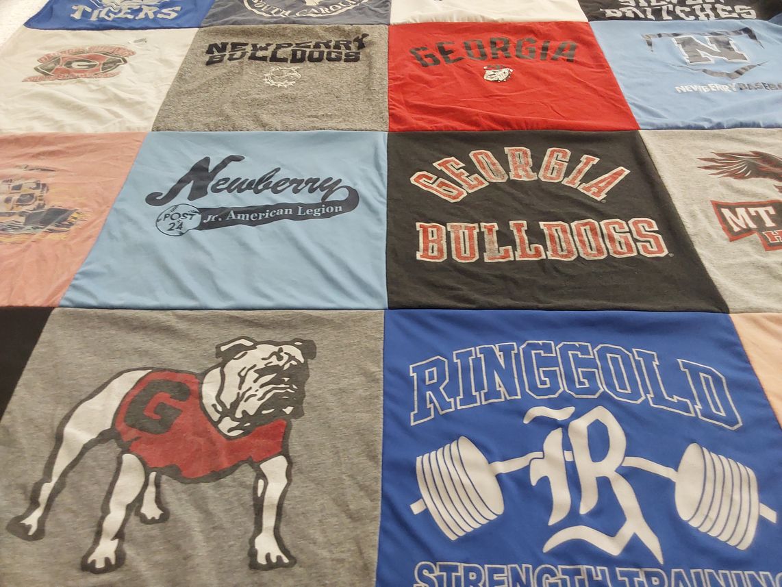 T-shirt quilt featuring georgia bulldogs by Jessica from NC