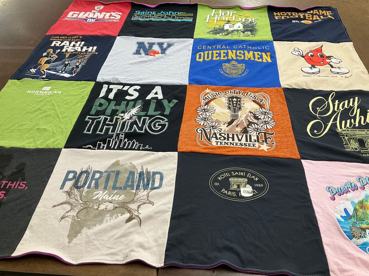 T-shirt quilt featuring new york giants by Roberta from PA