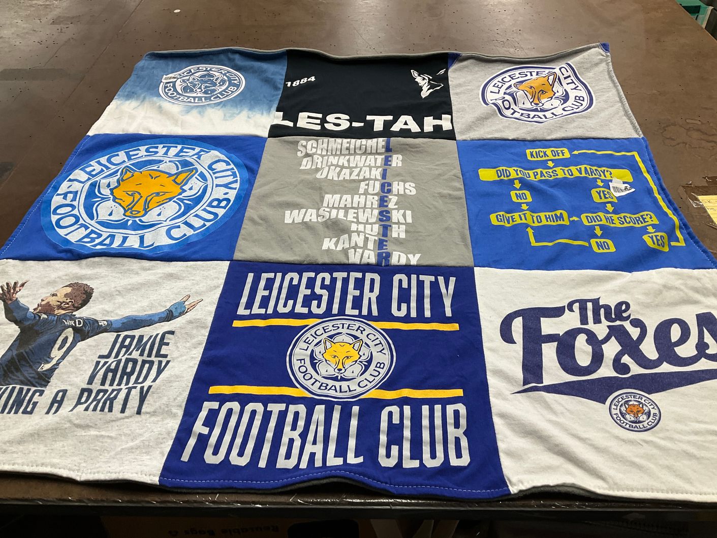 T-shirt quilt featuring leicester city football club by Corwin from IN