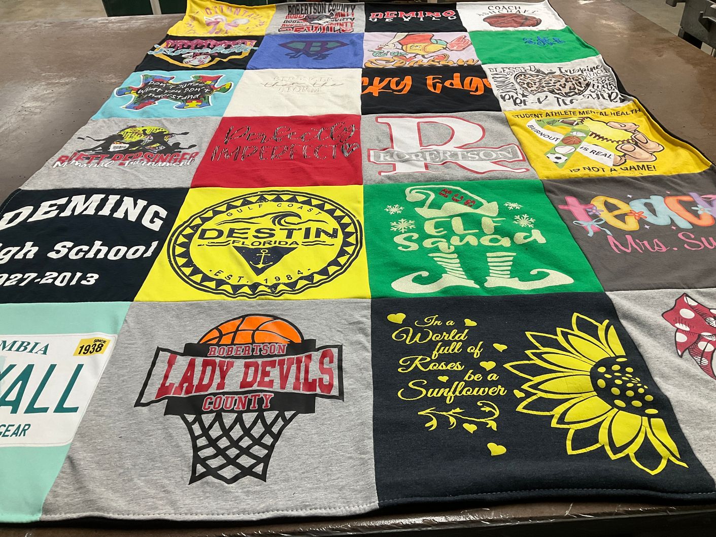 T-shirt quilt featuring robertson county lady devils by Susan from KY