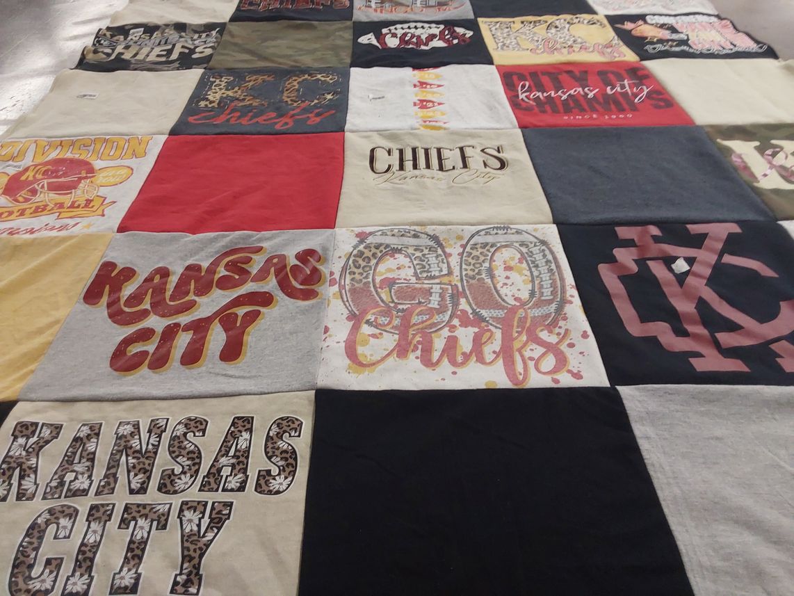 T-shirt quilt featuring kansas city chiefs by Jeffrey from MO