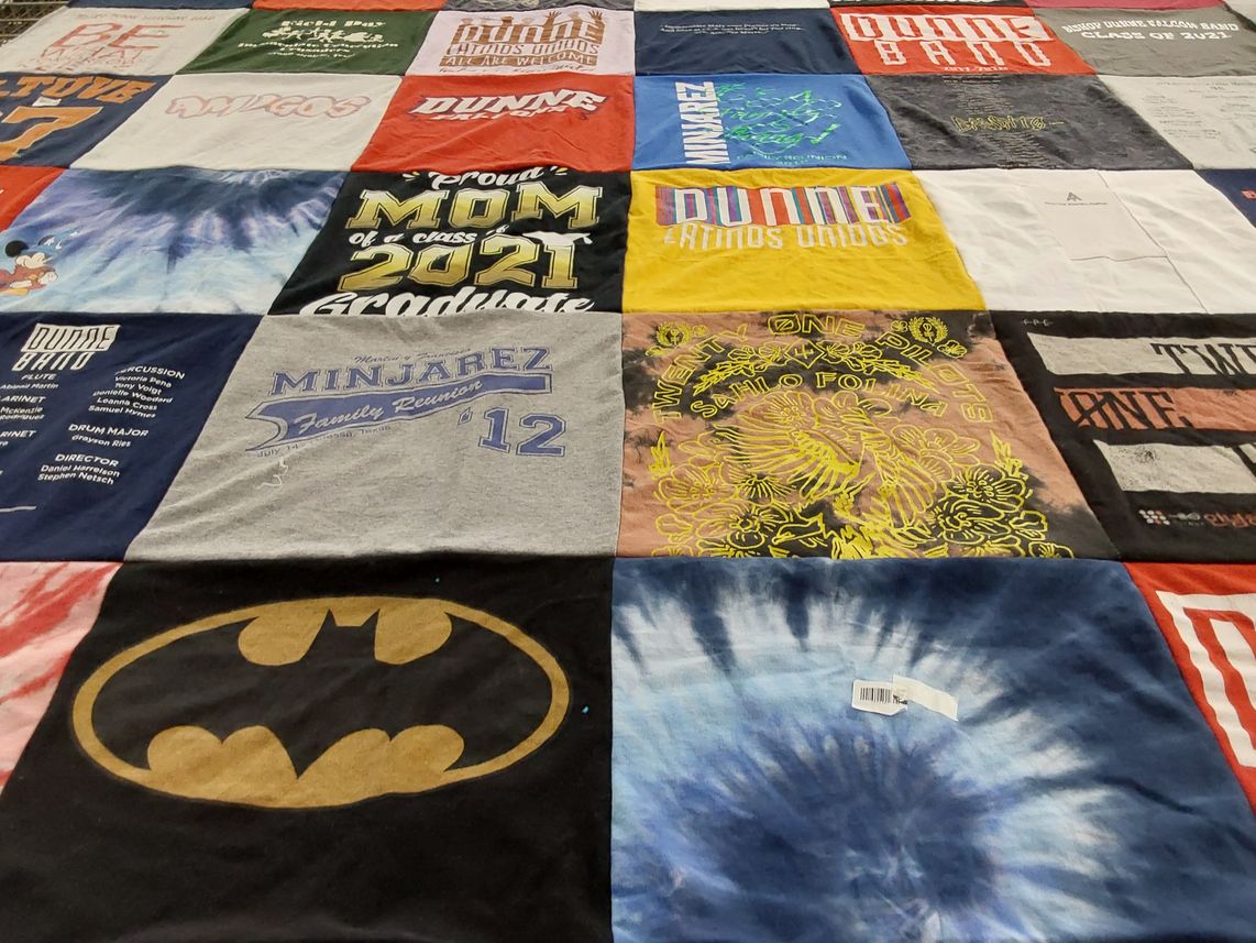 T-shirt quilt from dunne high school by Amy from TX