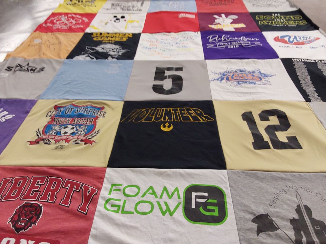 T-shirt quilt from liberty high school by Natalie from AZ