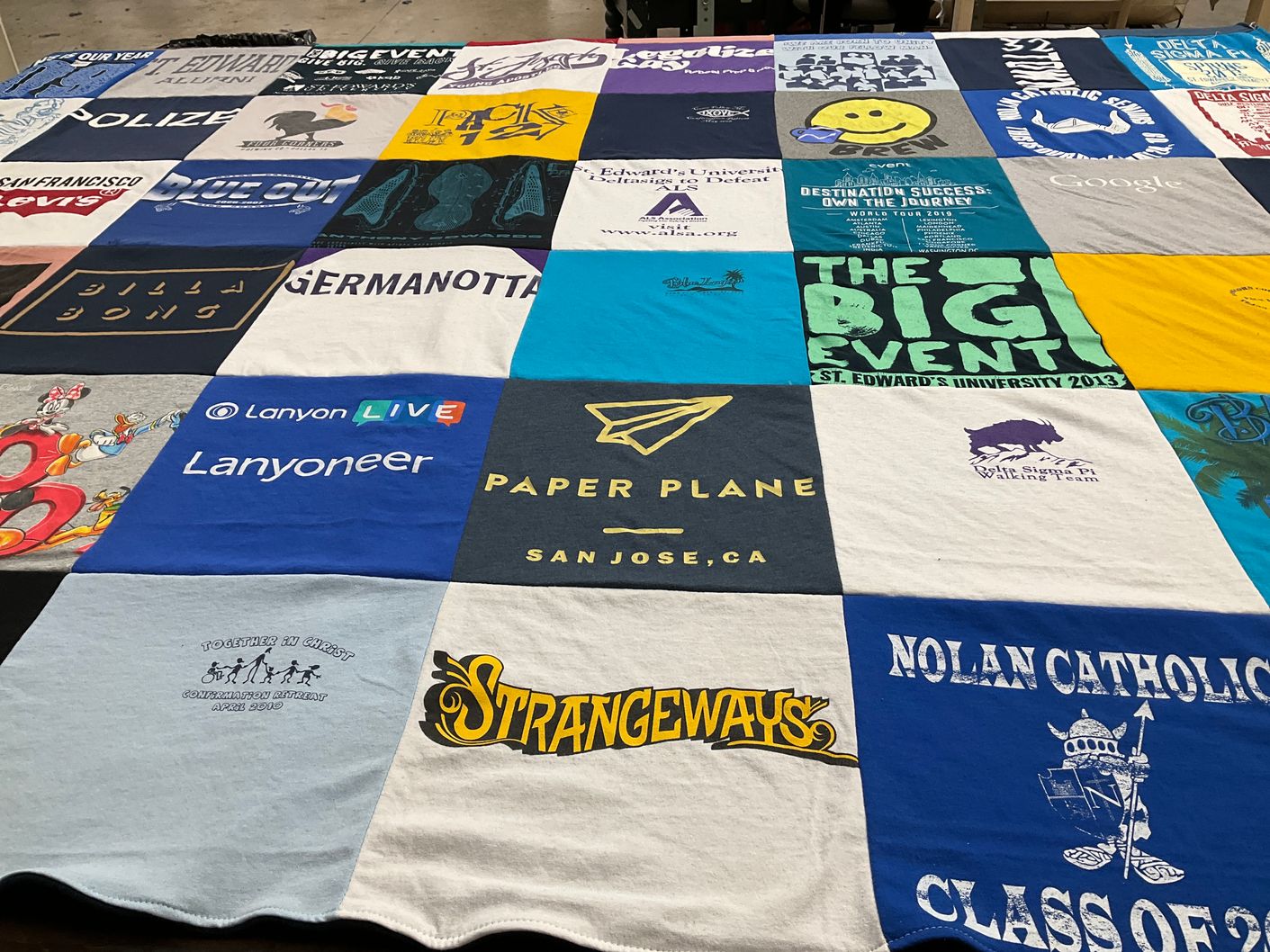 T-shirt quilt from st. edward's university, nolan catholic high school by Christine from TX