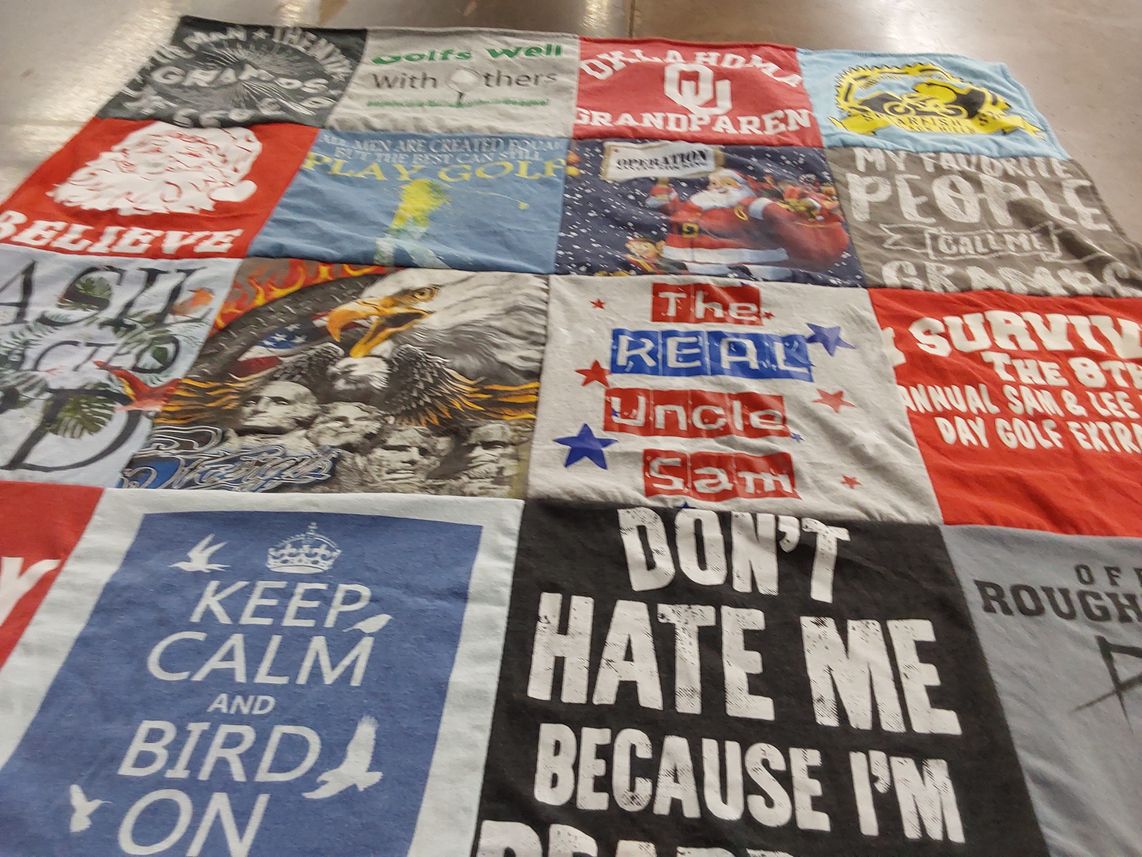 T-shirt quilt from oklahoma university by Sheryl from OK