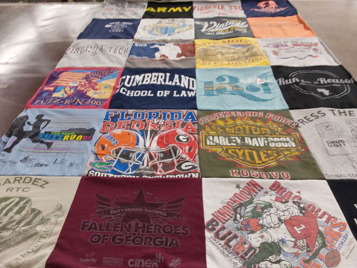 T-shirt quilt featuring university of florida, university of georgia by Judy from AL