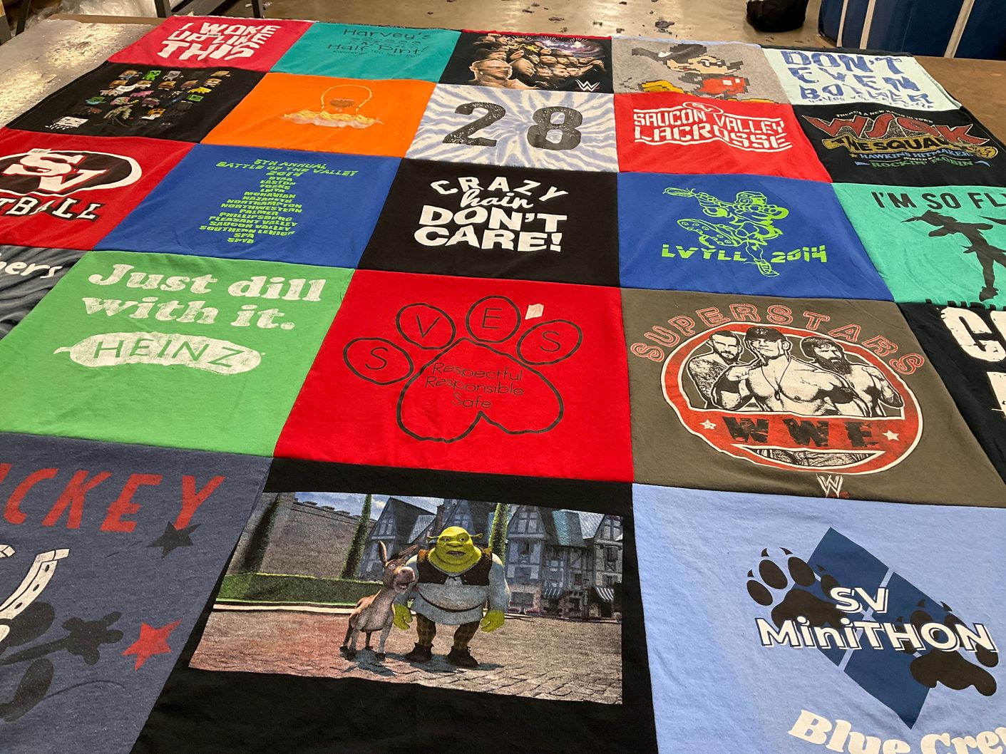 T-shirt quilt from saikon valley high school by Patricia from PA