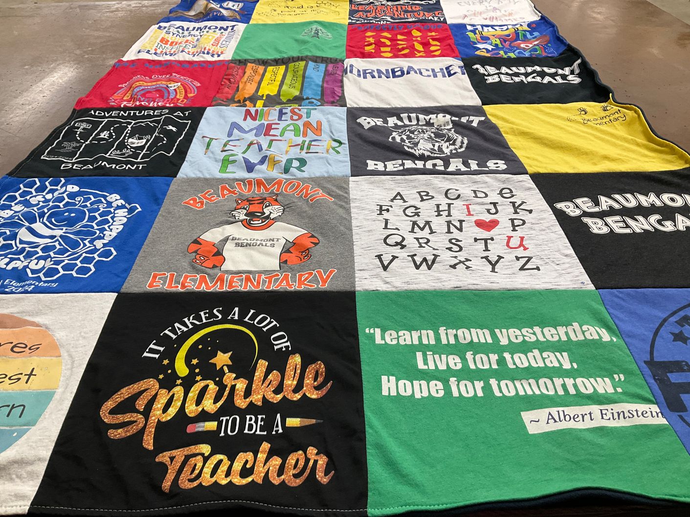 T-shirt quilt featuring beaumont bengals by Laura from MI