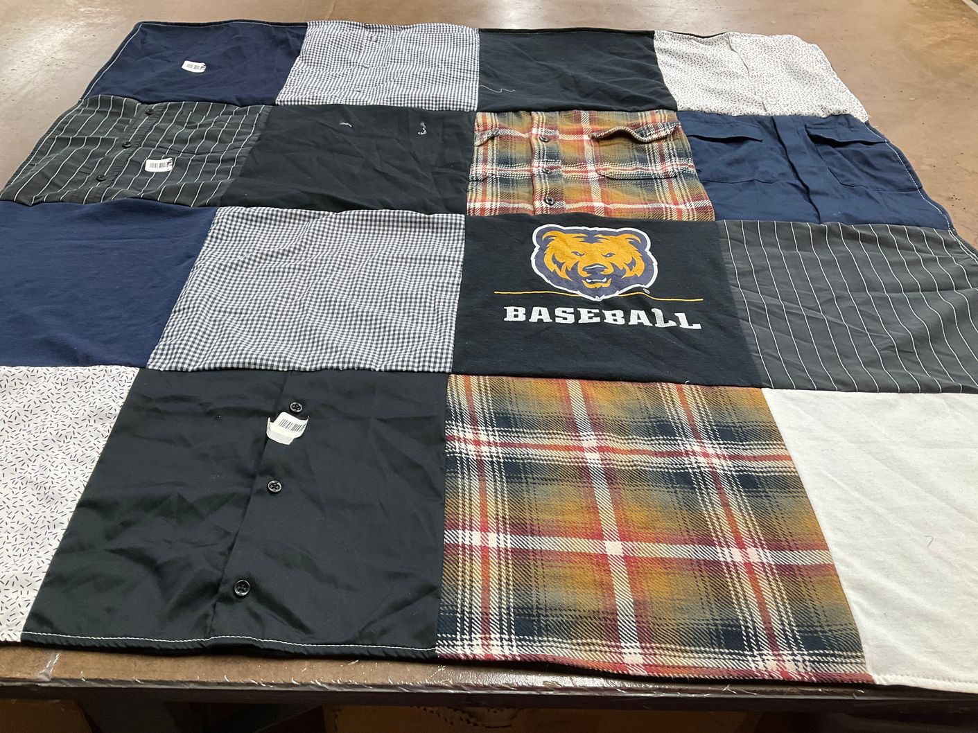 T-shirt quilt with sports themes by Ciara from CO